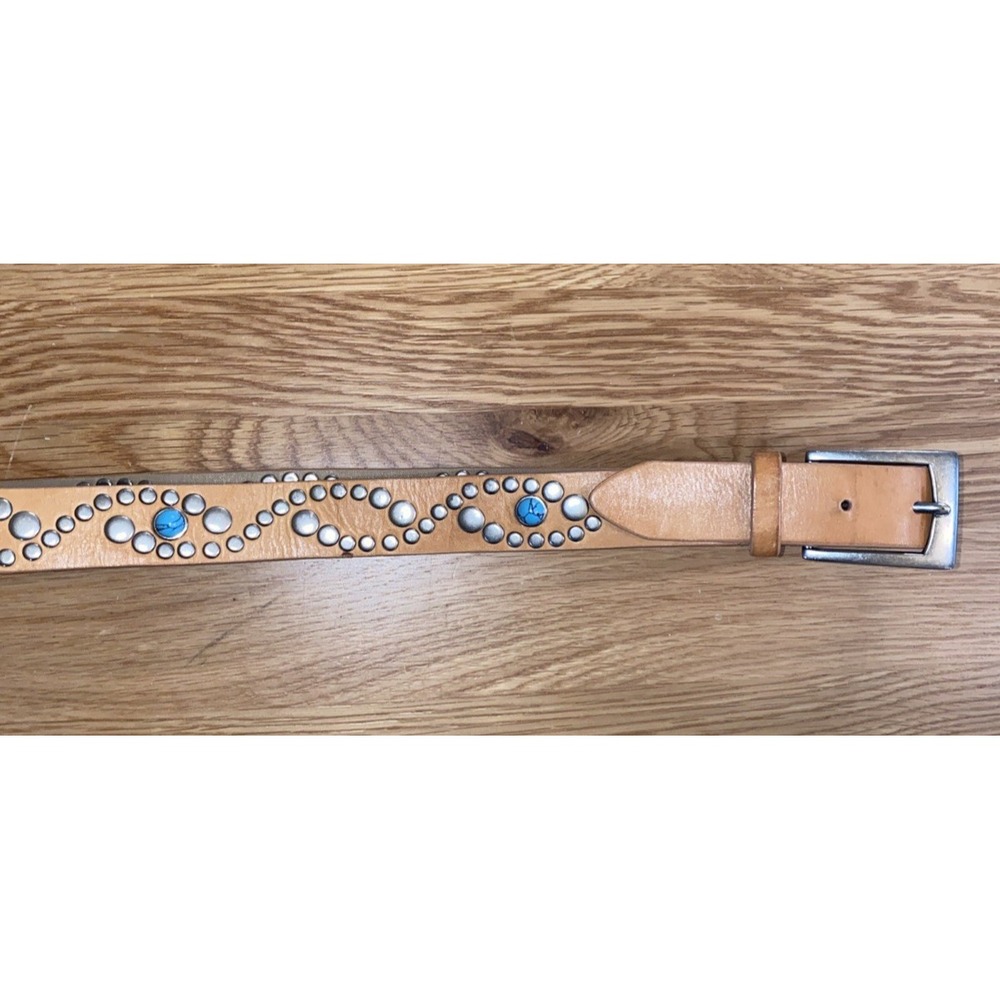 STEVE MADDEN Belt SOUTHWEST Studded Turquoise Silver Studded Women's Medium Boho